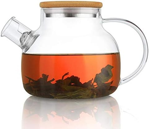 CnGlass 30.4oz Glass Teapot with Removable Infuser,Stovetop Safe Teapot for Loose Leaf and Bloomi... | Amazon (US)