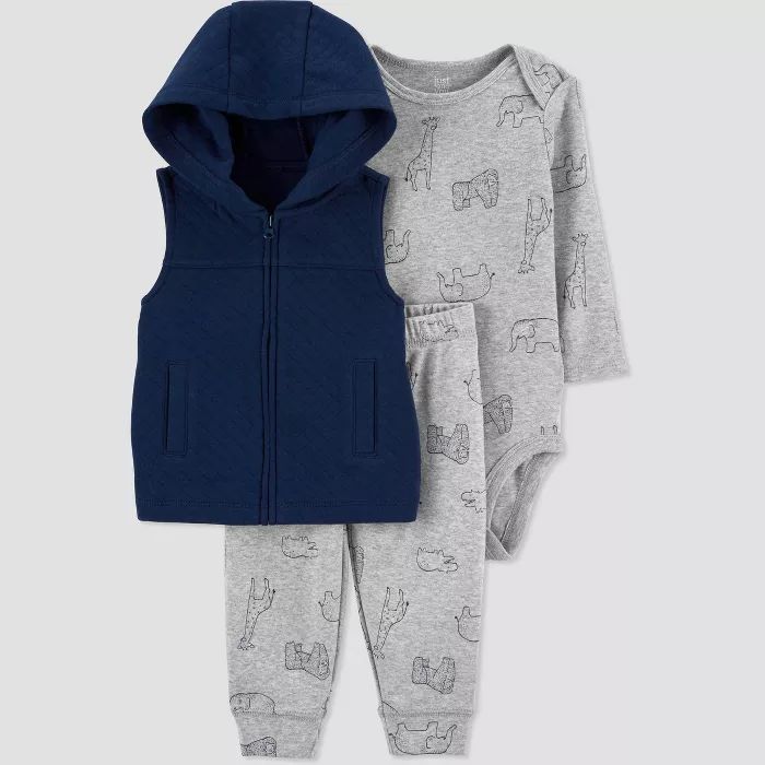 Baby Boys' Safari Quilted Vest Top & Bottom Set - Just One You® made by carter's Navy | Target