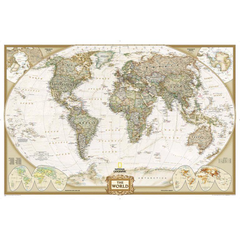 National Geographic - World Executive Map Laminated Poster Poster  By National G | Walmart (US)