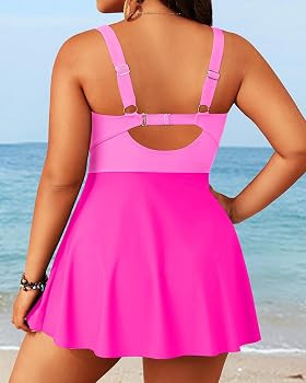 Aqua Eve Plus Size Swim Dress - Two Piece Tankini Tummy Control Bathing Suit with Shorts 2025 Swi... | Amazon (US)