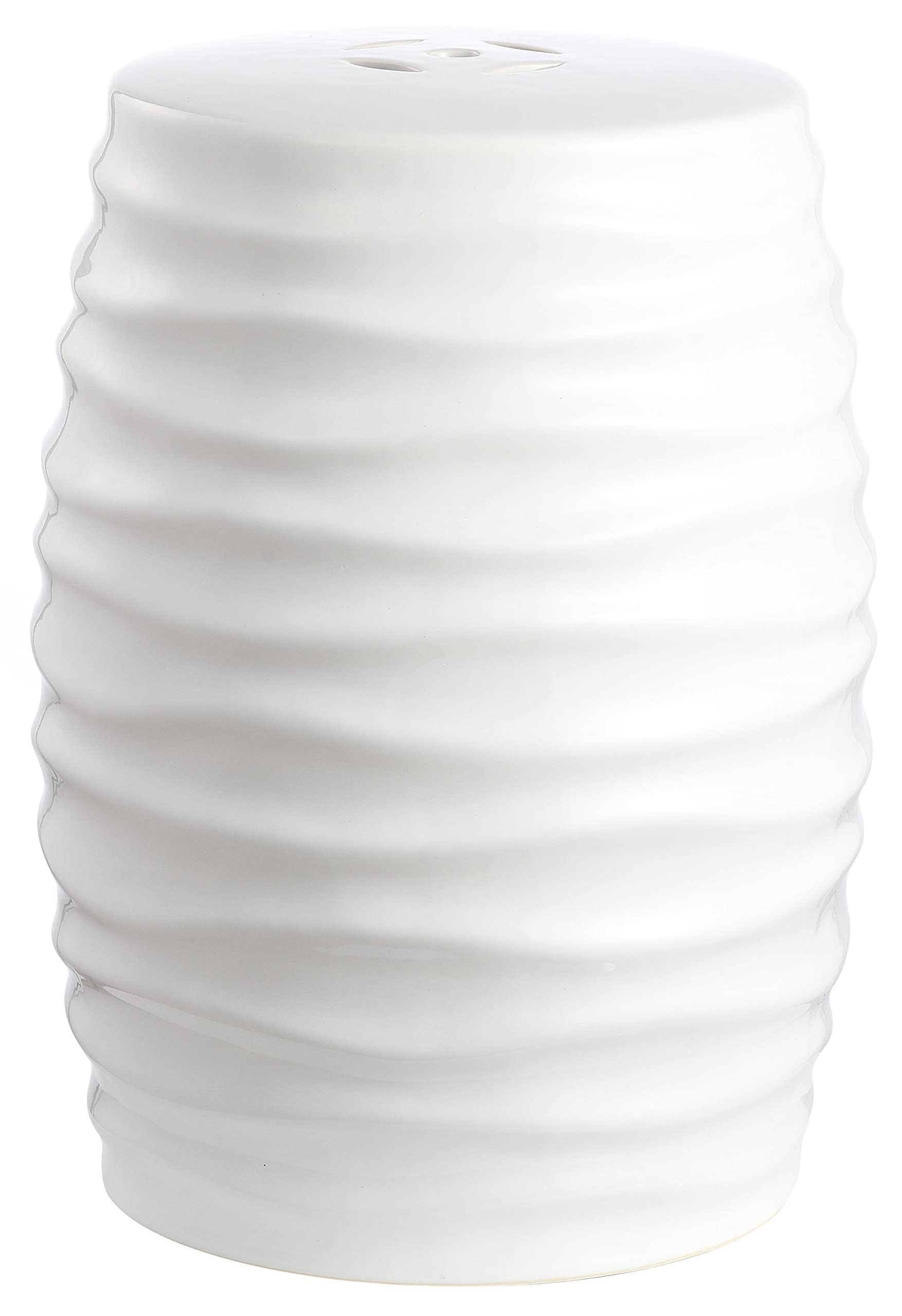 SAFAVIEH ACS4575A Home Kita White Ceramic 19-inch Indoor/Outdoor Side Table Garden Stool | Amazon (US)