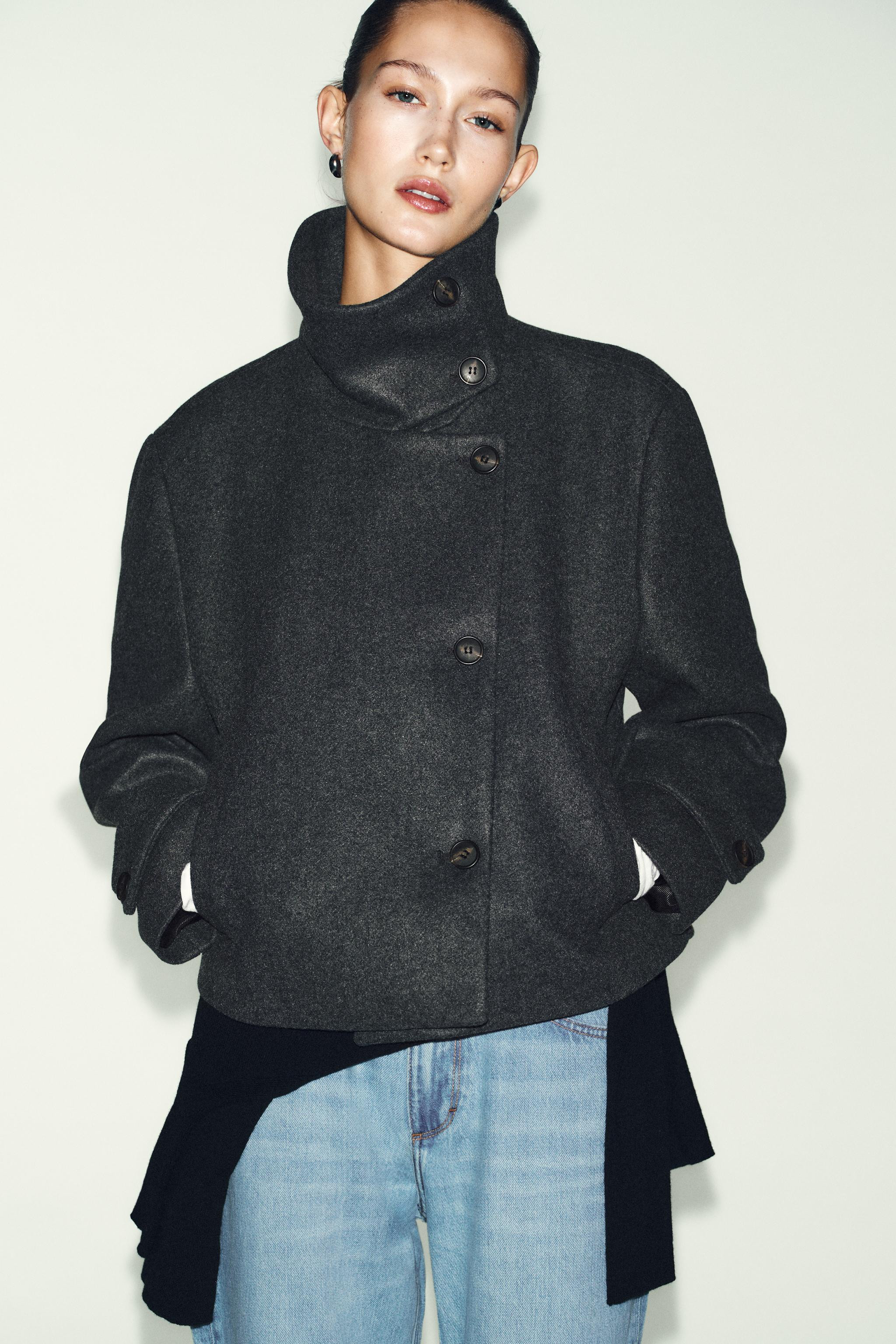 SHORT HIGH NECK COAT | Zara US