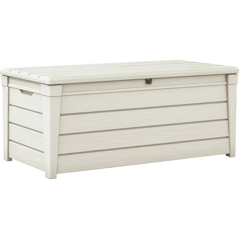 Keter Brightwood 120 Gallon Large Durable Outdoor Storage and Weather Resistant Resin Deck Box (C... | Wayfair North America