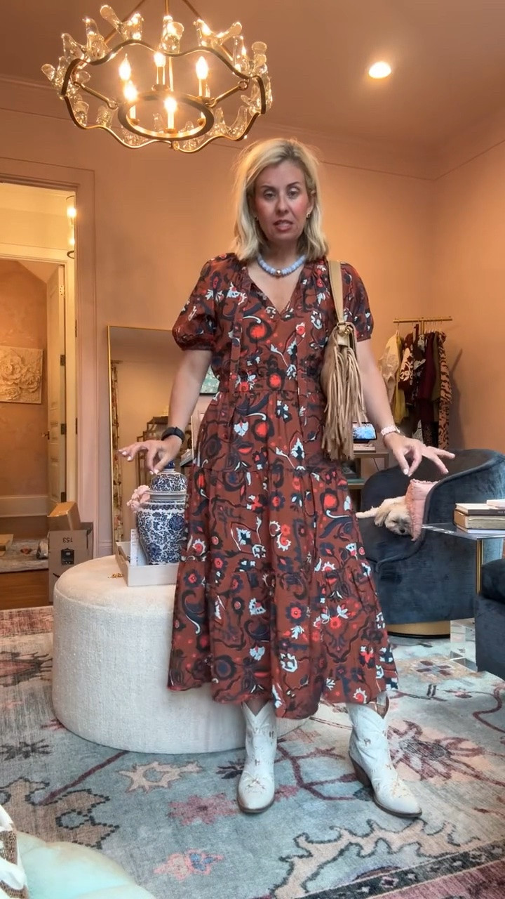 Oh the colors of this dress are so good! Perfect color combo! I’m wearing xs dress and 8 boots tts. 

*code mixandmatch at Erin McDermott

#LTKdayinmylife #LTKootd #LTKmomlife