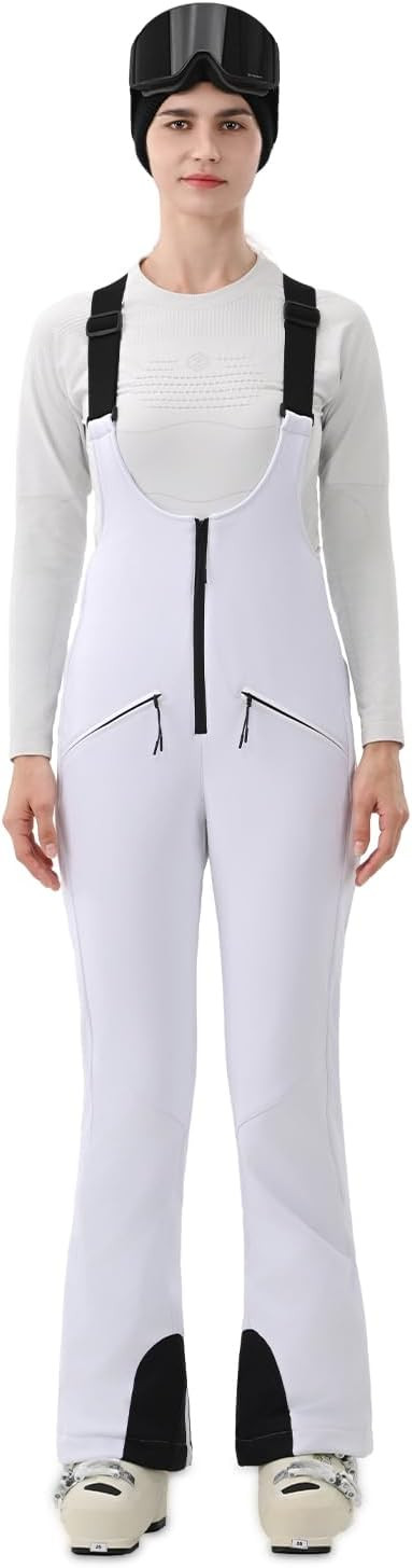 Womens Ski Bib Pants Skinny Soft Shell Snow Overalls Slim Fit Fitted Snowboard Insulated Waterpro... | Amazon (US)