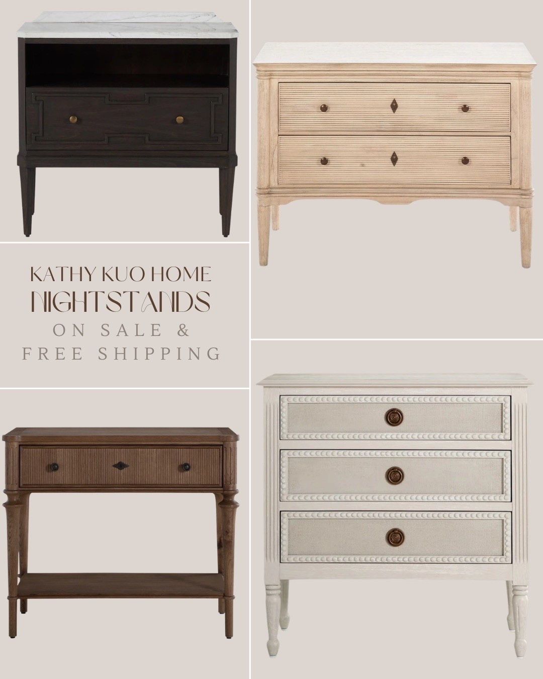 I’m on the search for nightstands that you don’t see everywhere and are classic & timeless!  Everything I buy @kathykuohome is pure quality!  And I love a marble top nightstand!

Right now all of these are on sale!  Linking these and more!  Don’t forget to use code SHIP4SPRiNG for free shipping too!

#lovewhereyoulive #ad

@shop.ltk #liketkit liketk.it

#LTKHome #LTKSpringSale #LTKSaleAlert