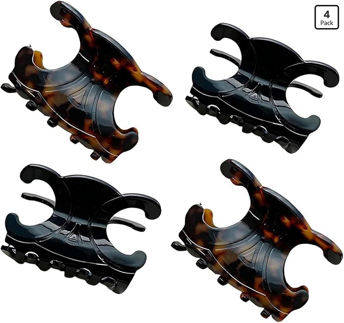 Premium durable acetate butterfly hair clips, 4 Pack. Medium Size Acetate Hair Claw Clips with Se... | Amazon (US)