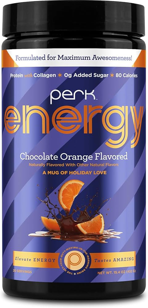 Perk Energy Original Chocolate Orange Flavored (20 Servings) - Gluten Free, Soy Free and Peanut F... | Amazon (US)