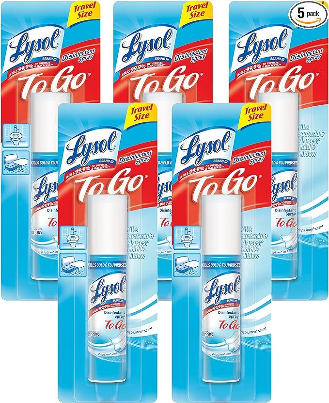 Lysol Disinfectant Spray to Go, Crisp Linen, 1 Ounce (Pack of 5) | Amazon (US)