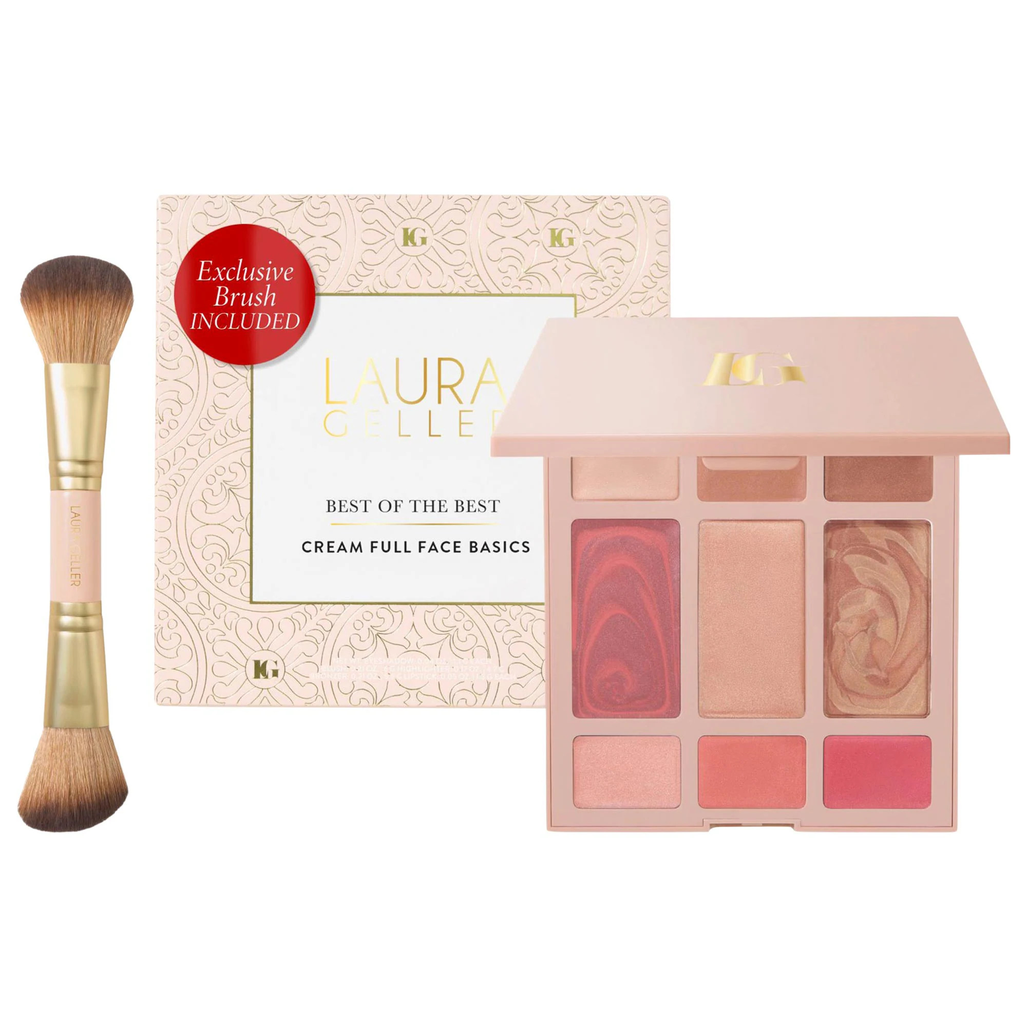 Laura Geller The Best of the Best Cream Full Face Basics & Dual-Ended Blush + Bronzer Brush | Sephora (US)