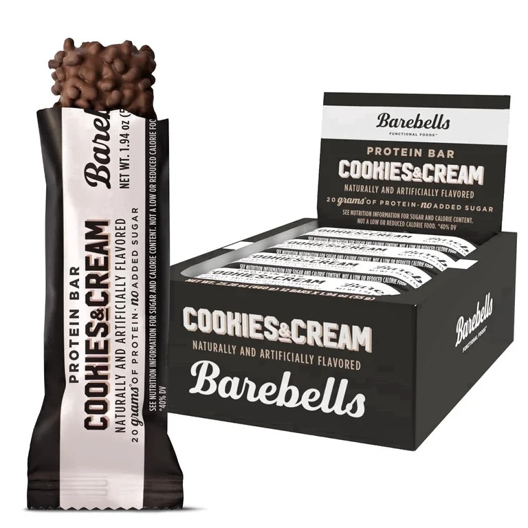 Barebells Protein Bars Cookies & Cream - 12 Count, 20g High Protein Treats - Chocolate Nutrition ... | Walmart (US)
