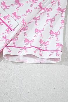 KevaMolly Womens Christmas Lounge Sets Candy Cane Print Pocketed Knotted PJ Set Short Sleeve Xmas... | Amazon (US)