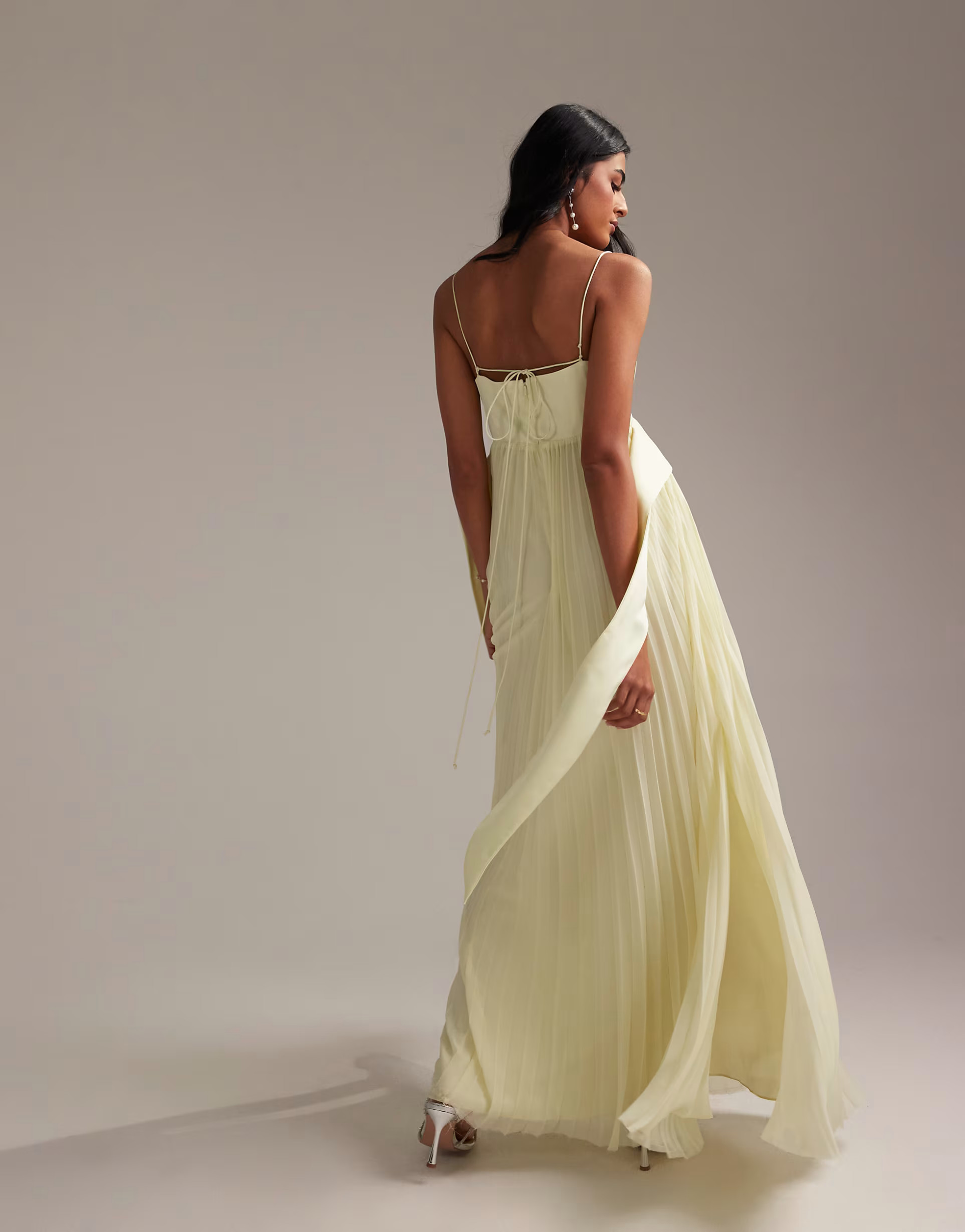 ASOS DESIGN Bridesmaids hybrid cami maxi dress with pleat skirt in soft yellow | ASOS | ASOS (Global)