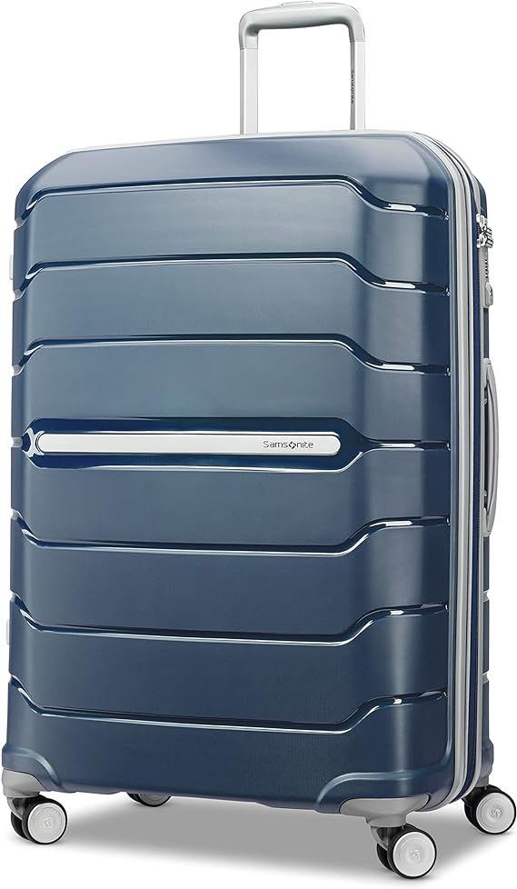 Samsonite Freeform Hardside Expandable with Double Spinner Wheels, Checked-Large 28-Inch, Navy | Amazon (US)