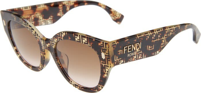 53mm Logo Lens Round Sunglasses | Nordstrom Rack