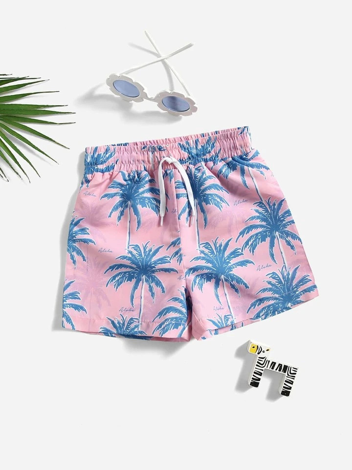 Tween Boy Coconut Print Swim Shorts | SHEIN