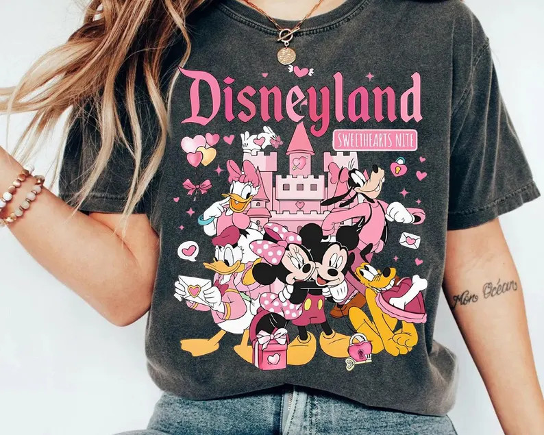 Disneyland Sweethearts Sweatshirt, Disneyland Valentines Sweater, Mickey and Friends Valentine Sw... | Etsy (US)