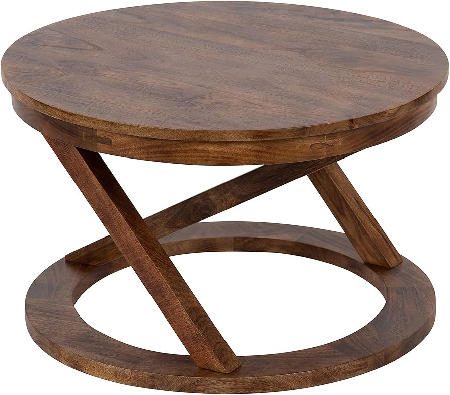 Kate and Laurel Aja Bohemian Round Wood Coffee Table; 26 inch Diameter; Walnut Brown; Decorative ... | Amazon (US)