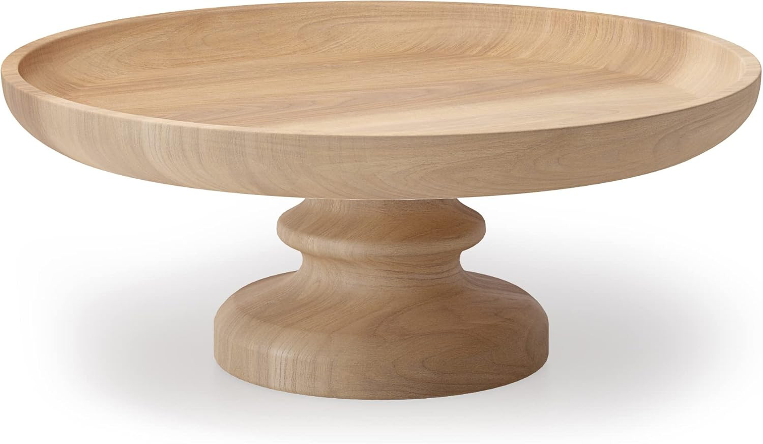 Modern Market Pedestal Tray Decor, Round Decorative Tray, Rustic Farmhouse Centerpiece Wood Tray,... | Amazon (US)