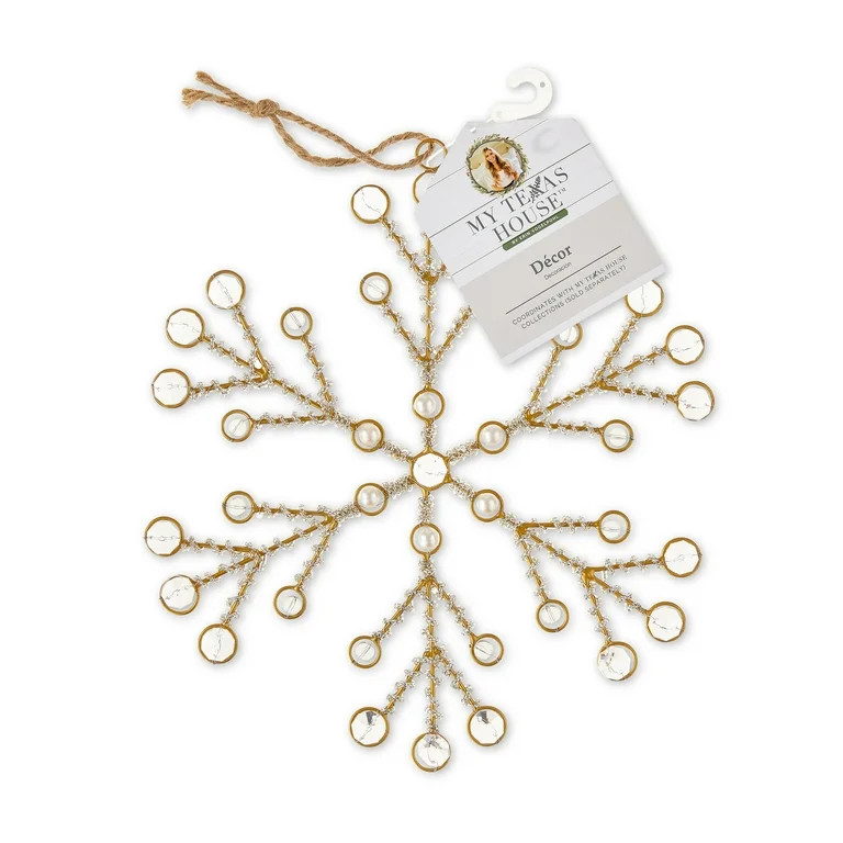 My Texas House Beaded Snowflake Hanging Ornament Decoration, 10 inch | Walmart (US)