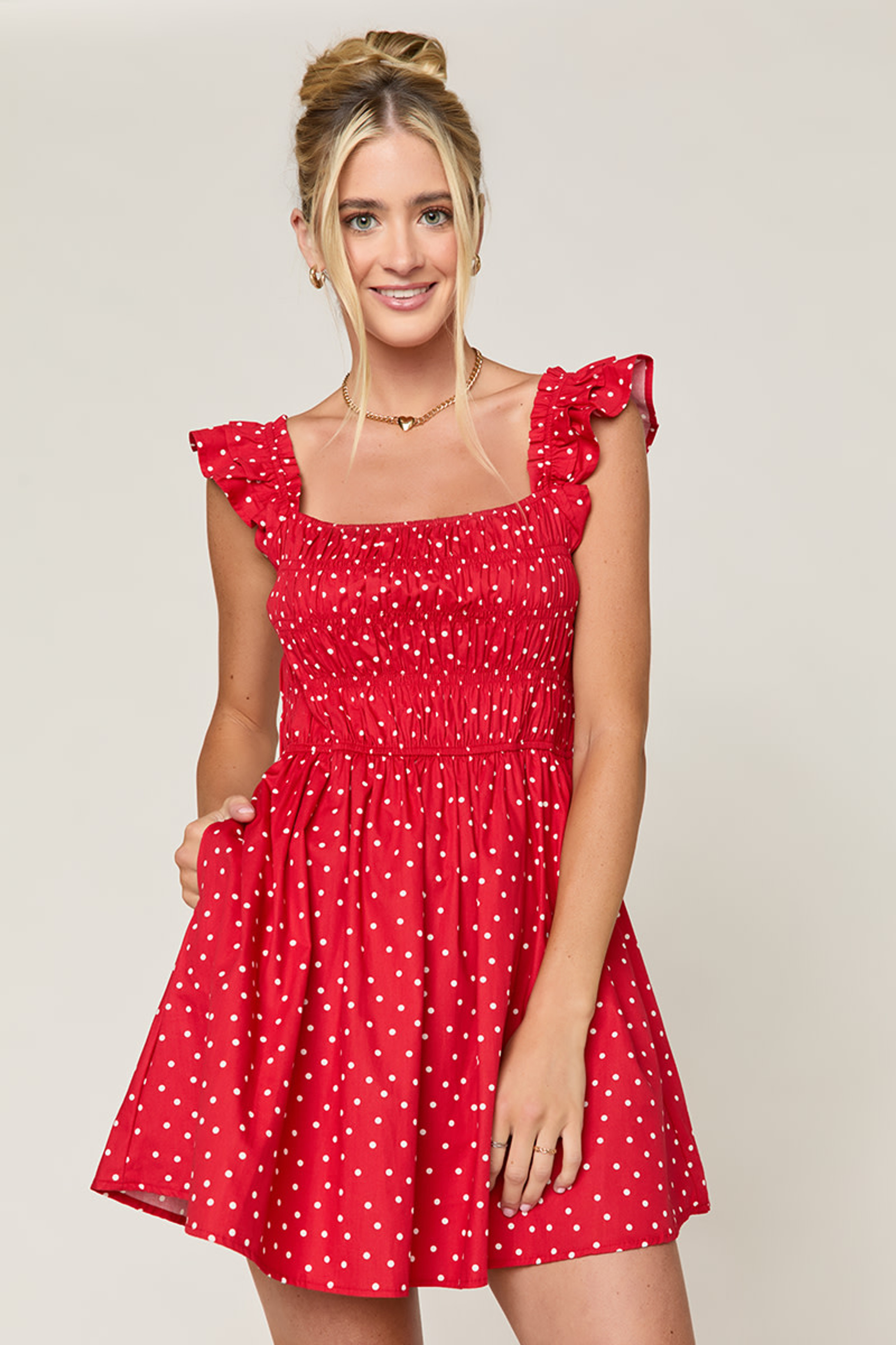 Annmarie Polka Dot Mini Dress | Francesca's