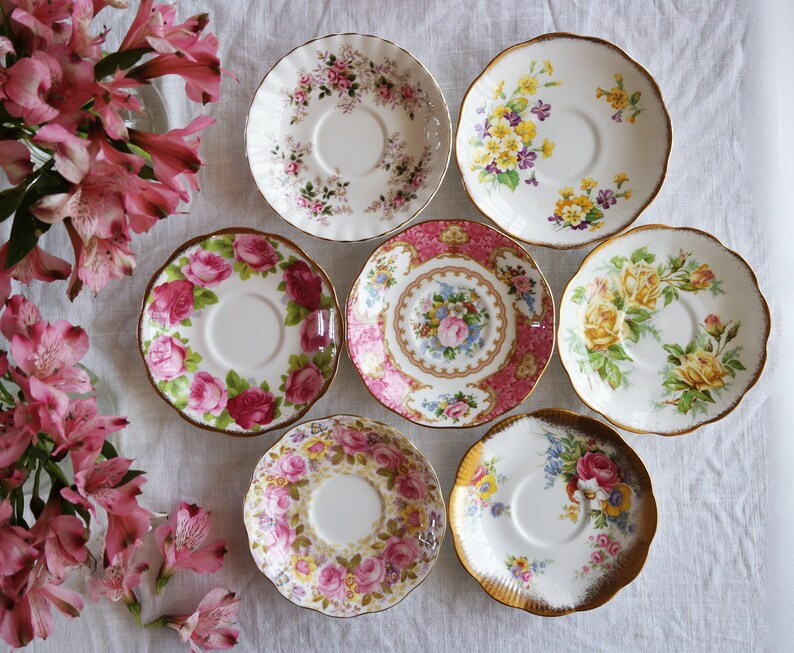 ROYAL ALBERT SAUCERS - Bone China - Orphan Saucer - English Tea Party - Mismatched Floral Pattern... | Etsy (US)