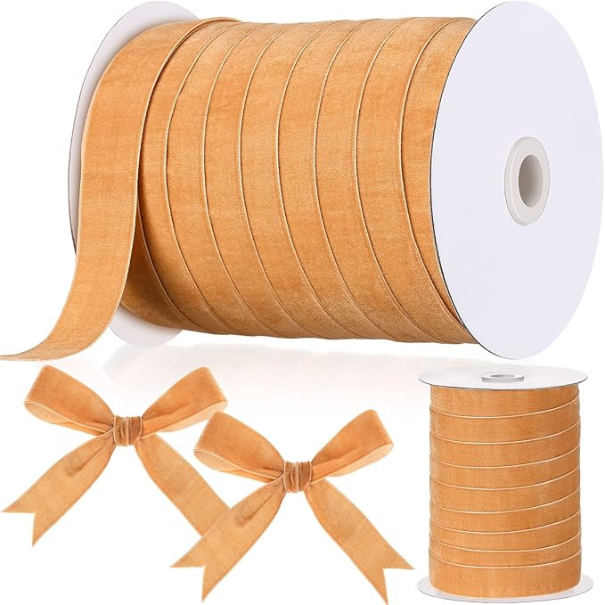 Chuangdi Christmas Vintage Velvet Ribbon Single Face Spool Satin Velvet Ribbon for Christmas Wrea... | Amazon (US)