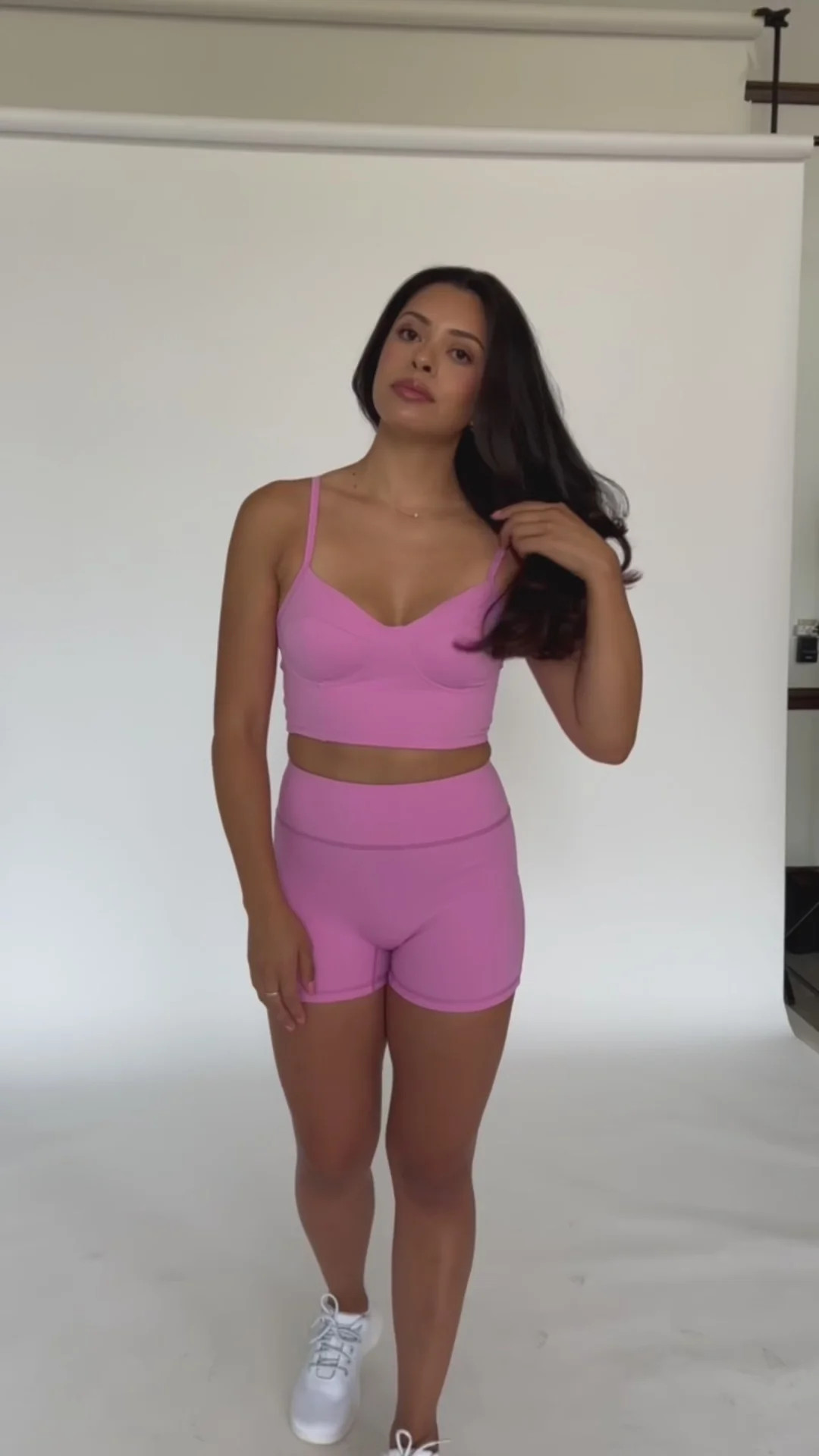 Light Magenta Bustier Sports Bra Top | Gold Hinge
