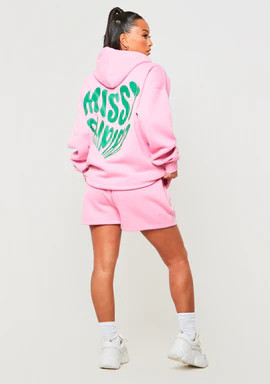 Roux Pink Missy Empire Heart Print Shorts | Missy Empire (UK)
