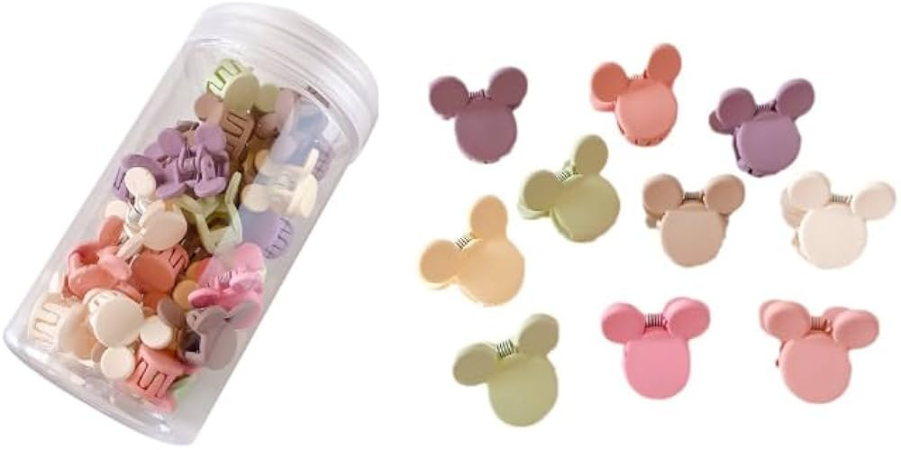 50 PCS Mini Claw Clips Small Hair Clips,Barrettes Hair Accessories Colorful Cute Hair Accessories... | Amazon (US)