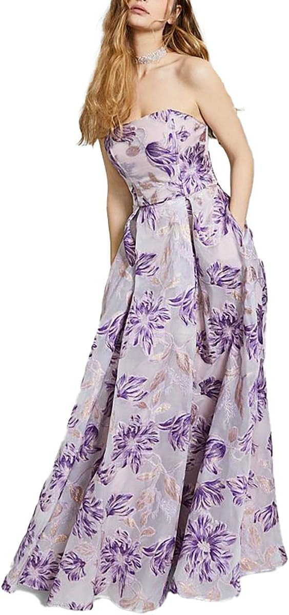 Speechless Womens Juniors Metallic Strapless Evening Dress | Amazon (US)