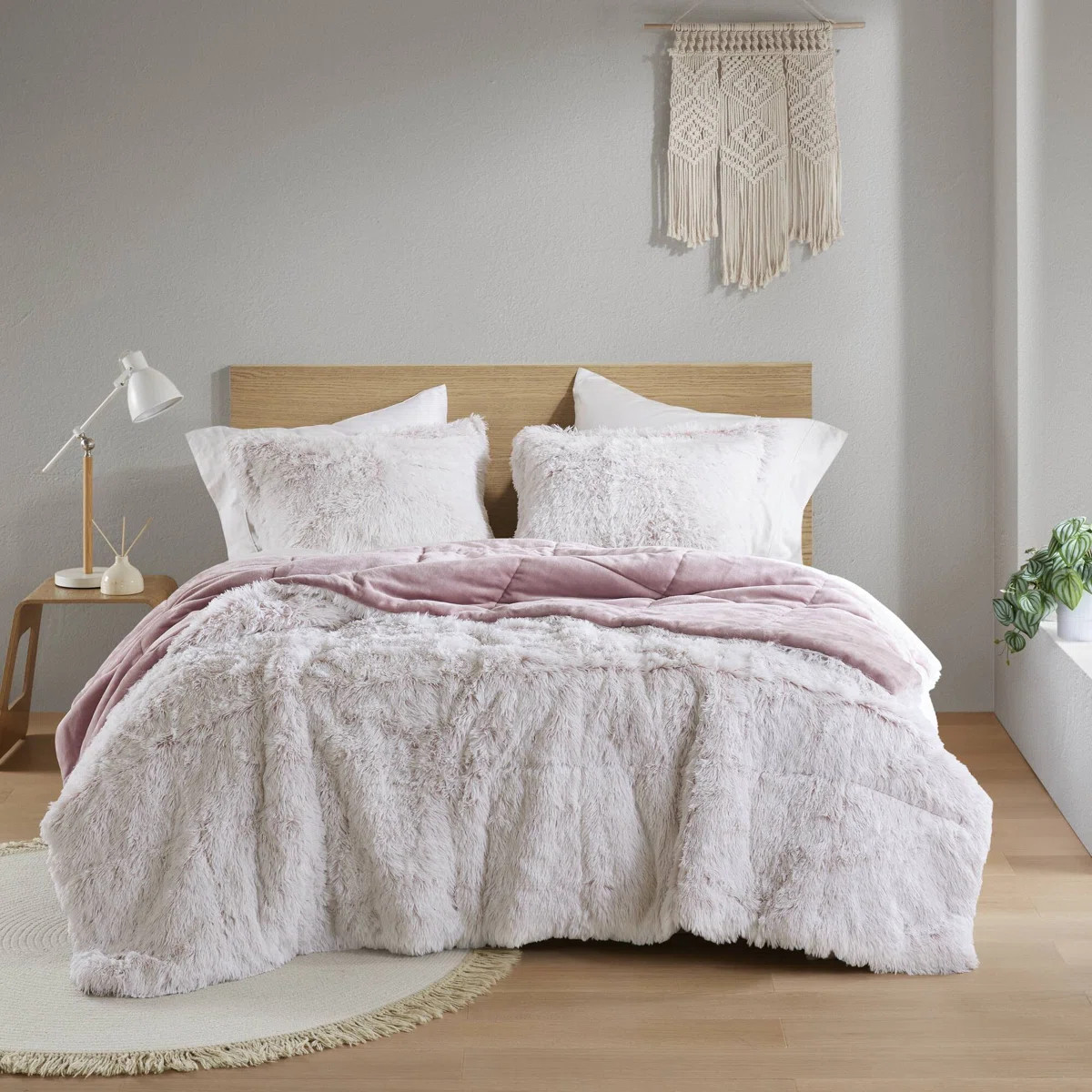 Malea Shaggy Faux Fur Ultra-Soft Comforter Set | Wayfair North America