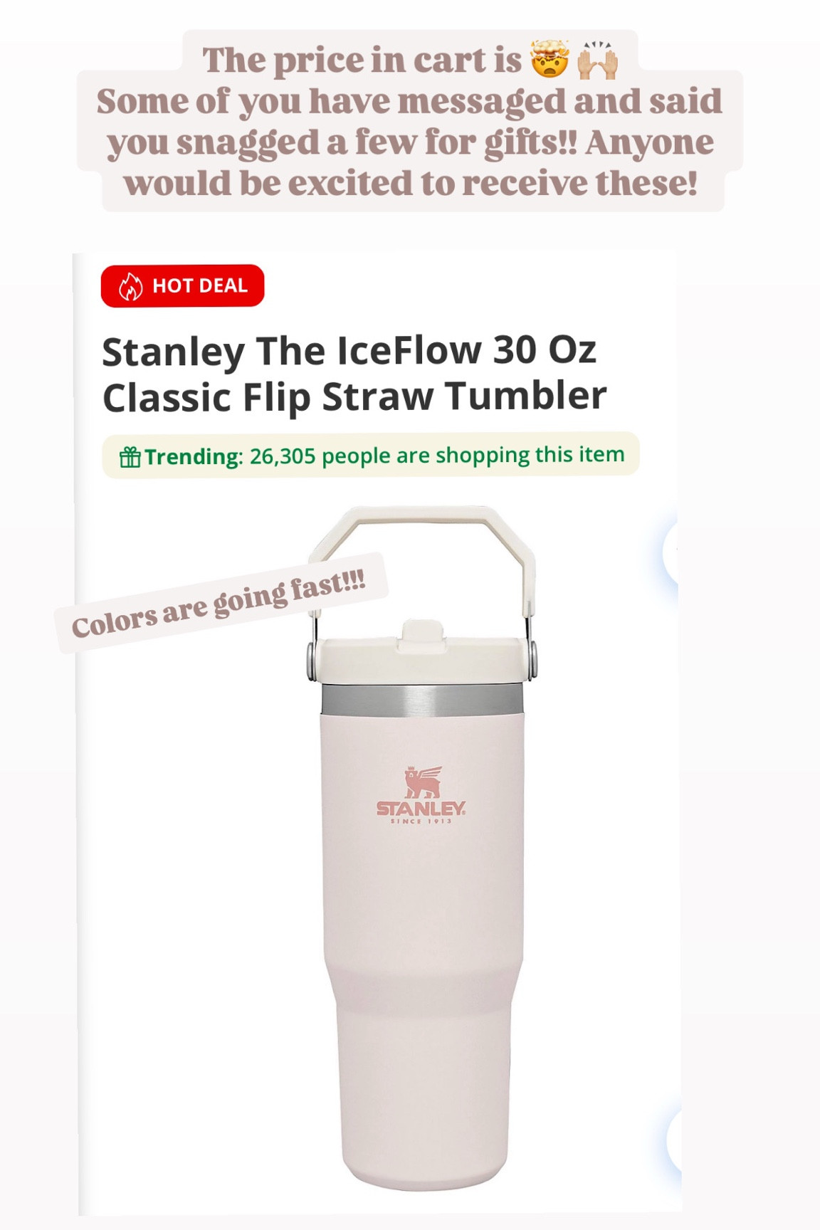 Black Friday sale alert!! New Stanley tumbler deal is 🙌🏼🙌🏼🙌🏼 would be great to snag as Christmas gifts for kids, teachers, sisters, mom etc! 


#LTKSaleAlert #LTKCyberWeek #LTKGiftGuide