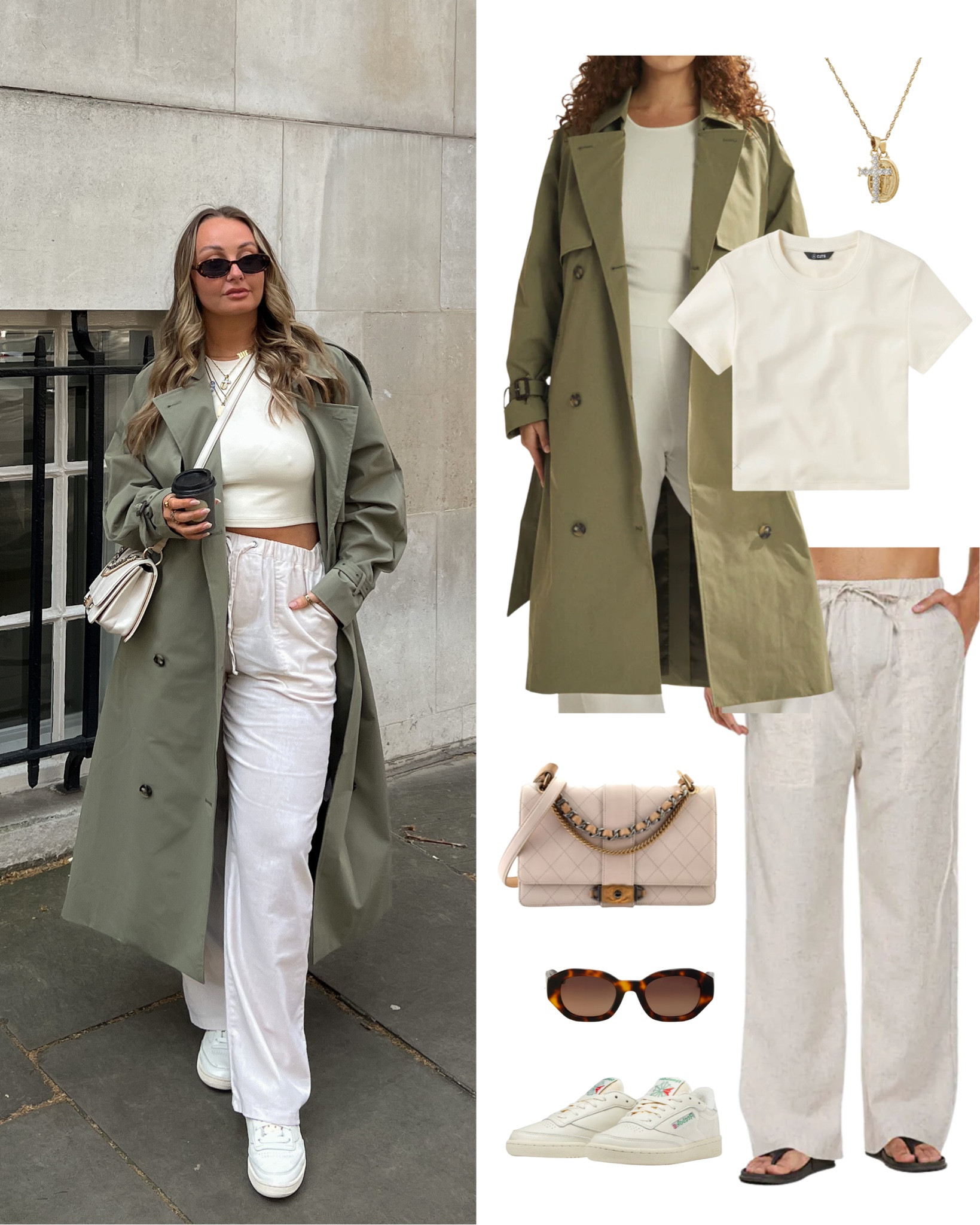 exploring London today 🇬🇧 styled my everyday Chanel bag!

one mile trench coat - M
CUTS women tomboy tee - M
Amazon Men’s linen pants - L
Reebok Vintage club C sneakers - TTS


#LTKSeasonal #LTKtravel #LTKFind