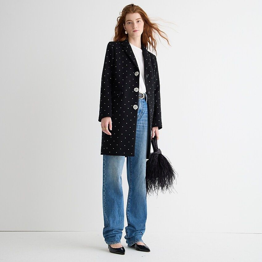 Collection crystal-embellished topcoat in  Italian wool-cashmere | J.Crew US