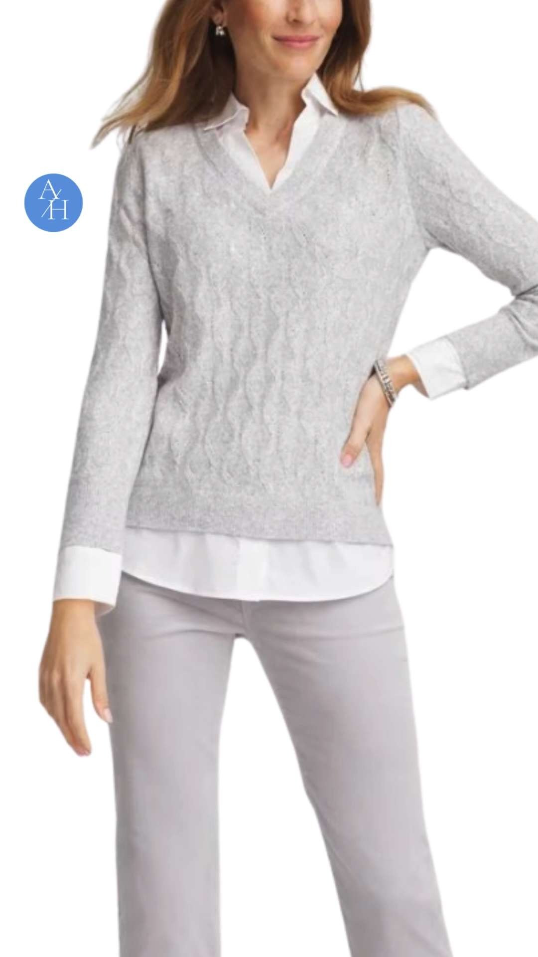 This bestselling built-in shirt sweater is my little styling shortcut. You get that layered collared look without actually layering (yes please 🙌).  

 #LTKootd #LTKOver40