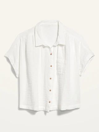 Short-Sleeve Loose Shirt for Women | Old Navy (US)