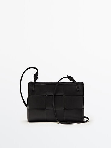 Braided leather crossbody bag | Massimo Dutti US