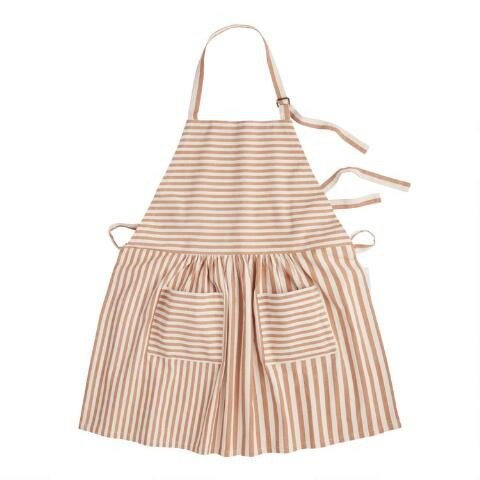 Peach and White Stripe Apron | World Market