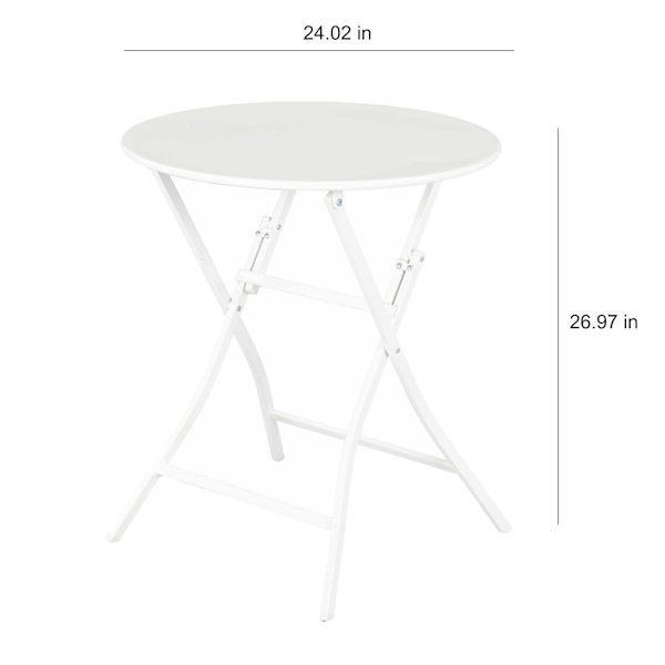 Providence Metal Patio Folding Table, White | At Home