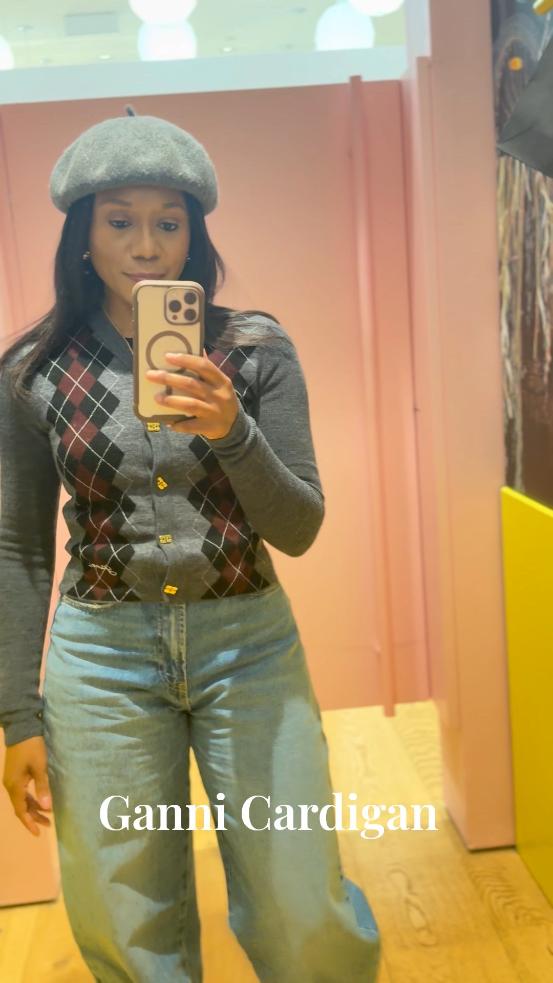 Went into Ganni looking for a knit polo sweater and tried the cardigan version on. It felt so good - excellent quality. It’s made of 100% merino wool. 

Fall fashion, fall outfit, balloon jeans, cardigan, what to wear, casual fall outfit, argyle cardigan, Gannon cardigan, wool sweater

#LTKSeasonal #LTKTall #LTKWorkwear