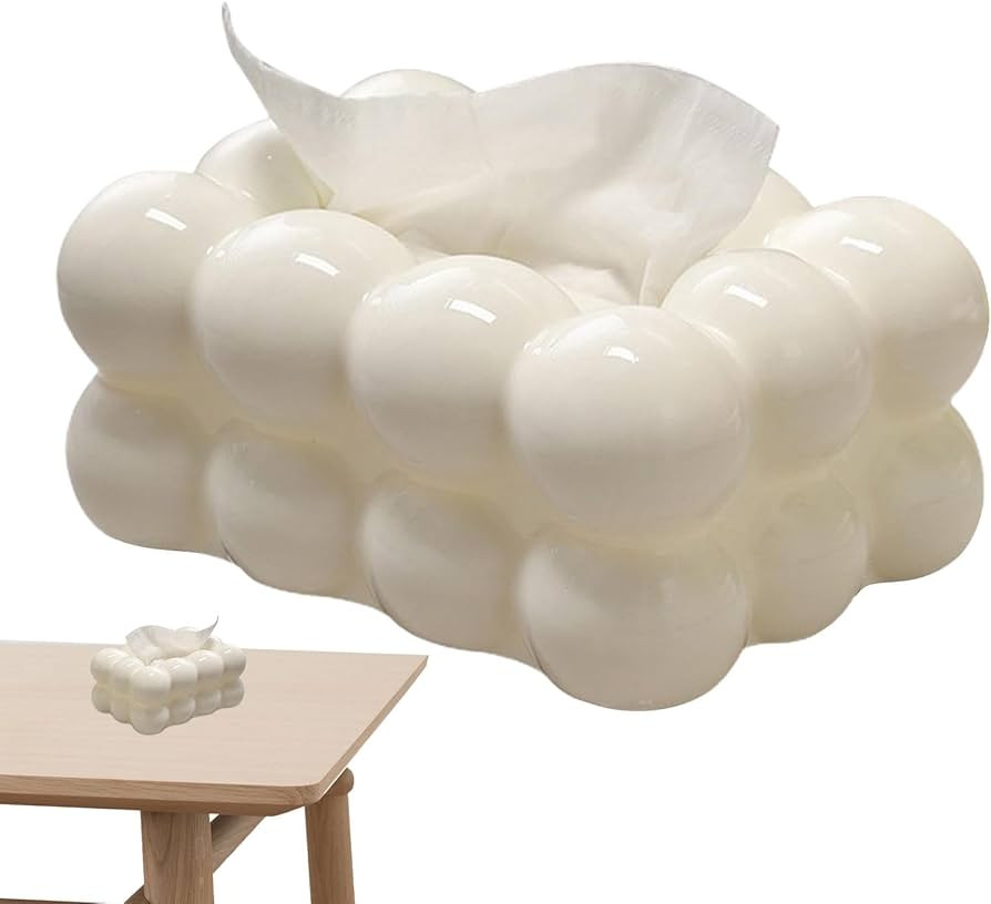 Ceramic Tissue Box Case Holder - Facial Paper Organizer Dispenser | Bubble Design Napkin Dispense... | Amazon (US)