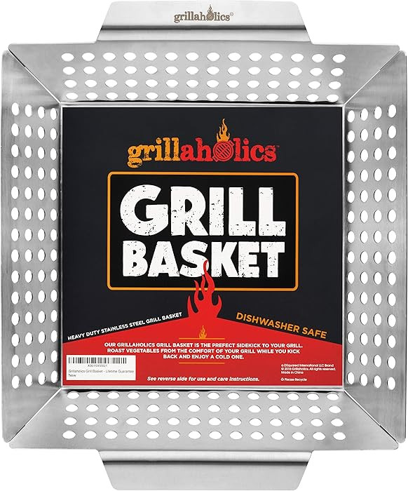 Grillaholics Grill Basket for Outdoor Grill - Durable Premium Stainless Steel Vegetable Grill Bas... | Amazon (US)