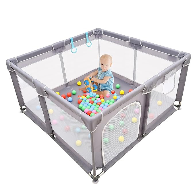 Baby Playpen , Baby Playard, Playpen for Babies with Gate ,LIAMST Indoor & Outdoor Playard for Ki... | Amazon (US)
