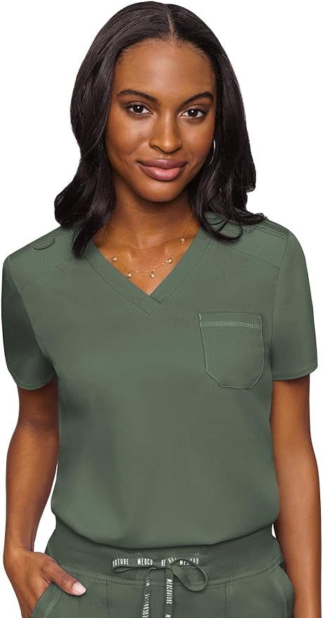 Med Couture Touch Women’s Chest Pocket Tuck in Top | Amazon (US)