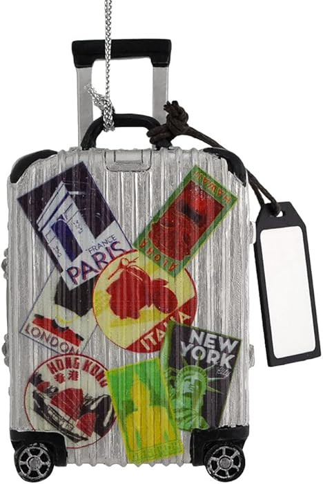 Kurt S. Adler Travel Suitcase Christmas Ornament | Rolling Luggage Holiday Decoration with Name T... | Amazon (US)