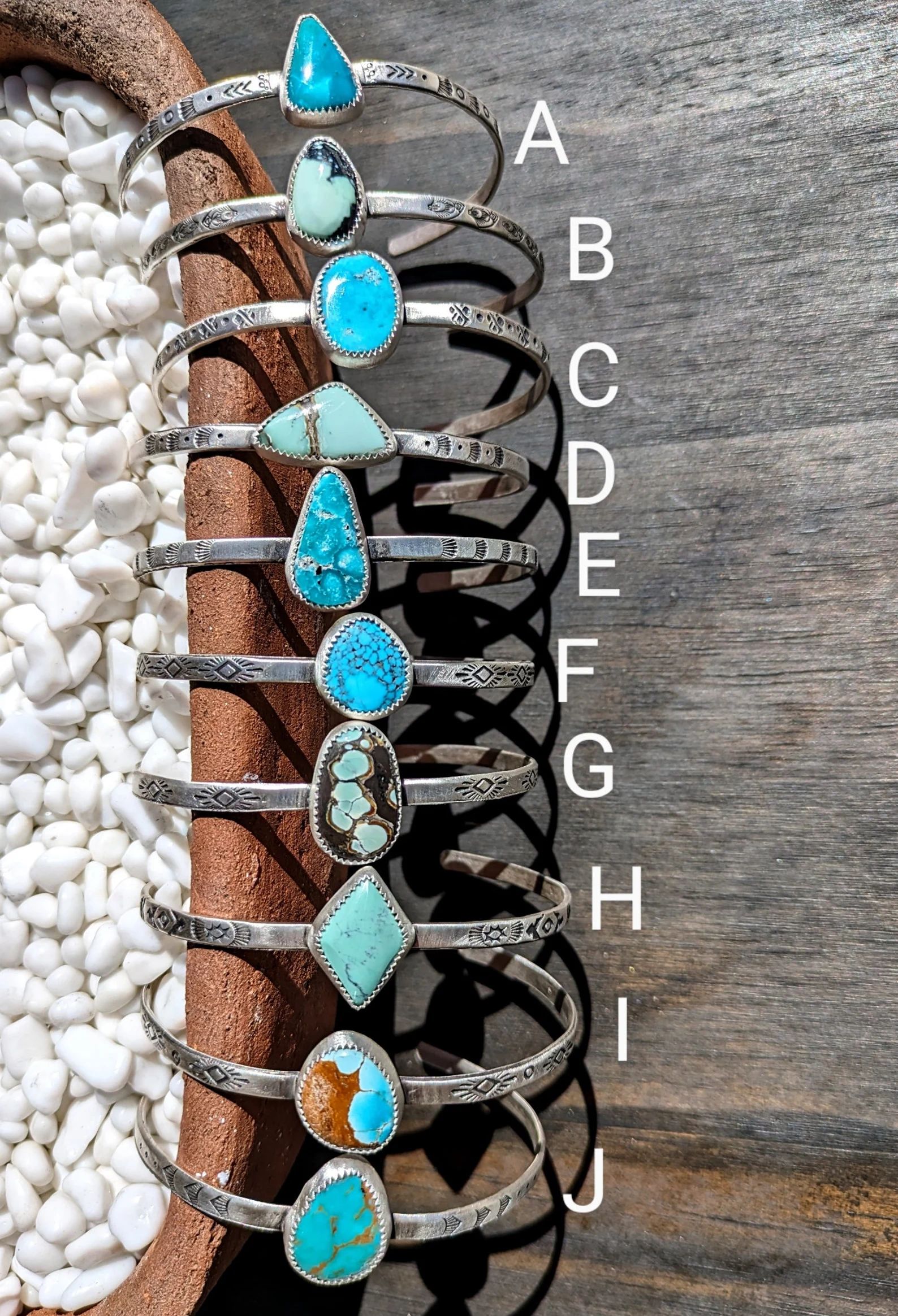 Sterling Turquoise Cuff Bracelets, Hand Forged, Western Boho - Etsy | Etsy (US)