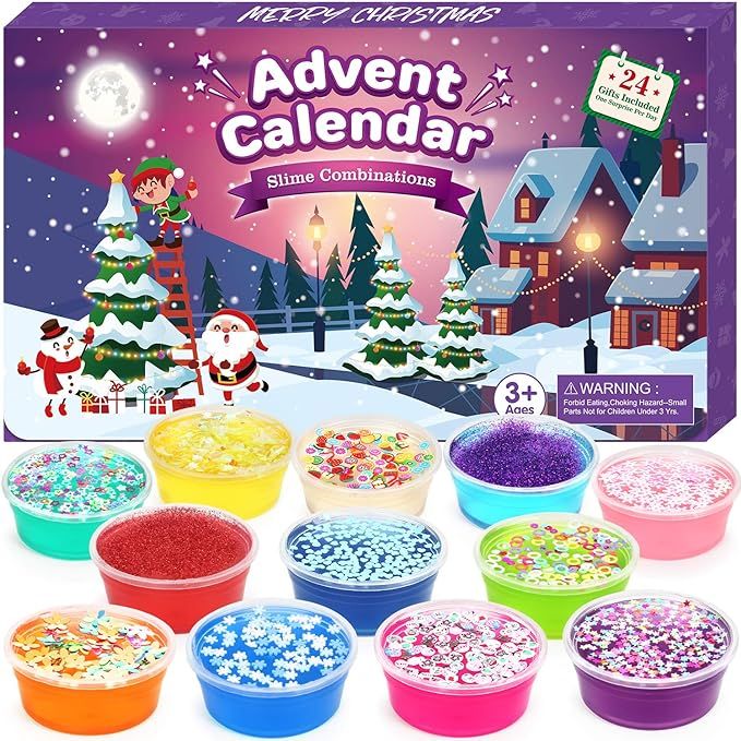 ELOVER Slime Advent Calendar 2020 for Girls Great Surprise Countdown to Christmas for Kids Teens | Amazon (US)