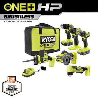 ExclusiveRYOBIONE+ HP 18V Brushless Cordless Combo Kit (6-Tool) with (2) 1.5 Ah Batteries, Charge... | The Home Depot