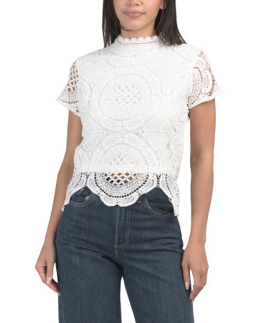 Medallion Crochet Top | Short Sleeve Tops | Marshalls | Marshalls